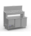 Mesa refrigerada para pizzas 1600x800 con vitrina elevada Oscar Zarzosa TPL-1600