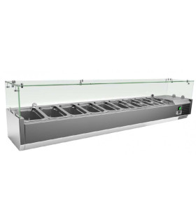 Vitrinas de Ingredientes Vitrina de ingredientes 8 cubetas GN1/4 de 1800 mm VRX1800330FG Importación VRX1800330FG