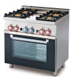 Cocina a Gas 4 fuegos Fondo 60 con horno a gas con grill cm Lotus CF4-68G