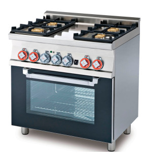 Cocinas a Gas Cocina a Gas 4 fuegos Fondo 60 con horno eléctrico con grill cm Lotus CF4-68GEM Lotus