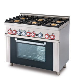 Cocinas a Gas Cocina a Gas 6 fuegos Fondo 60 con horno eléctrico con grill cm Lotus CF6-610GEM Lotus