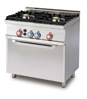 Cocinas a Gas Cocina a Gas 2 fuegos Fondo 60 con horno con grill 80x60x90h cm Lotus CF2-68G Lotus