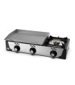 Plancha a gas 93cms económica placa 60 cms y 6mm con fogón PLC6100F