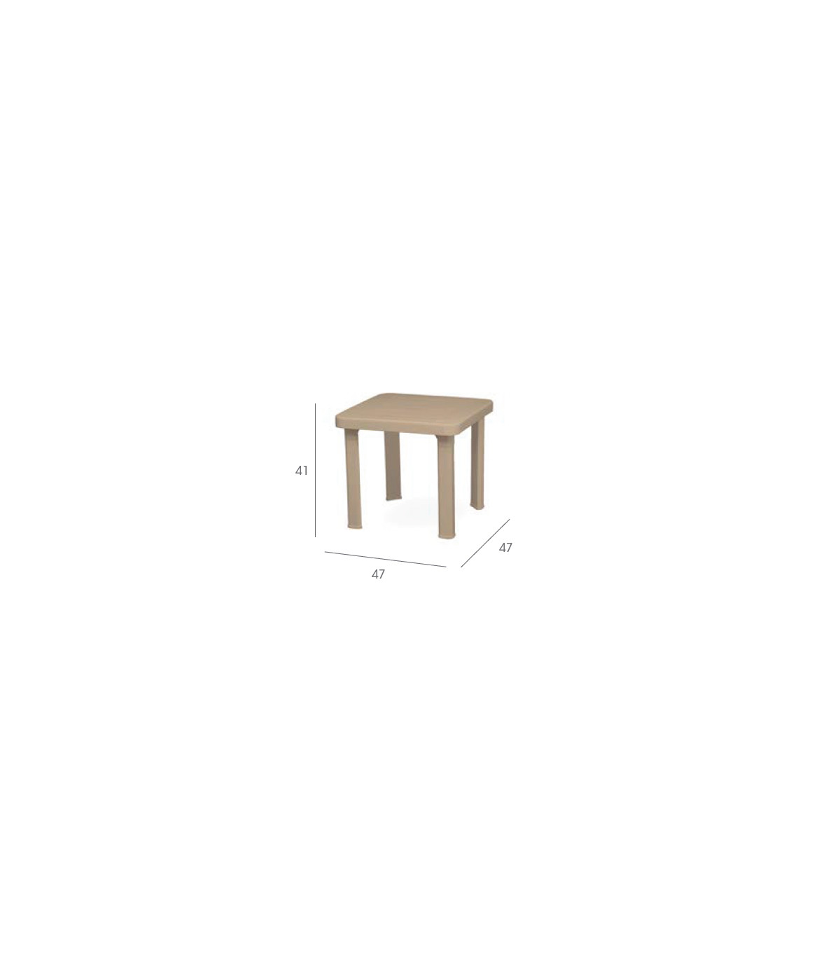 Mesas Exterior Mesa auxiliar de polipropileno Garbar Andorra 47x47x41 cm (6 unidades) Garbar Andorra