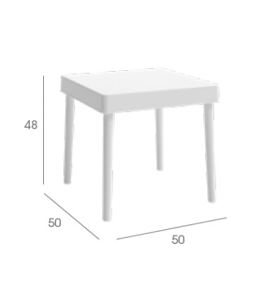 Mesas Exterior Mesa auxiliar de polipropileno Garbar Alba 50x50x48 cm (2 unidades) Garbar Alba