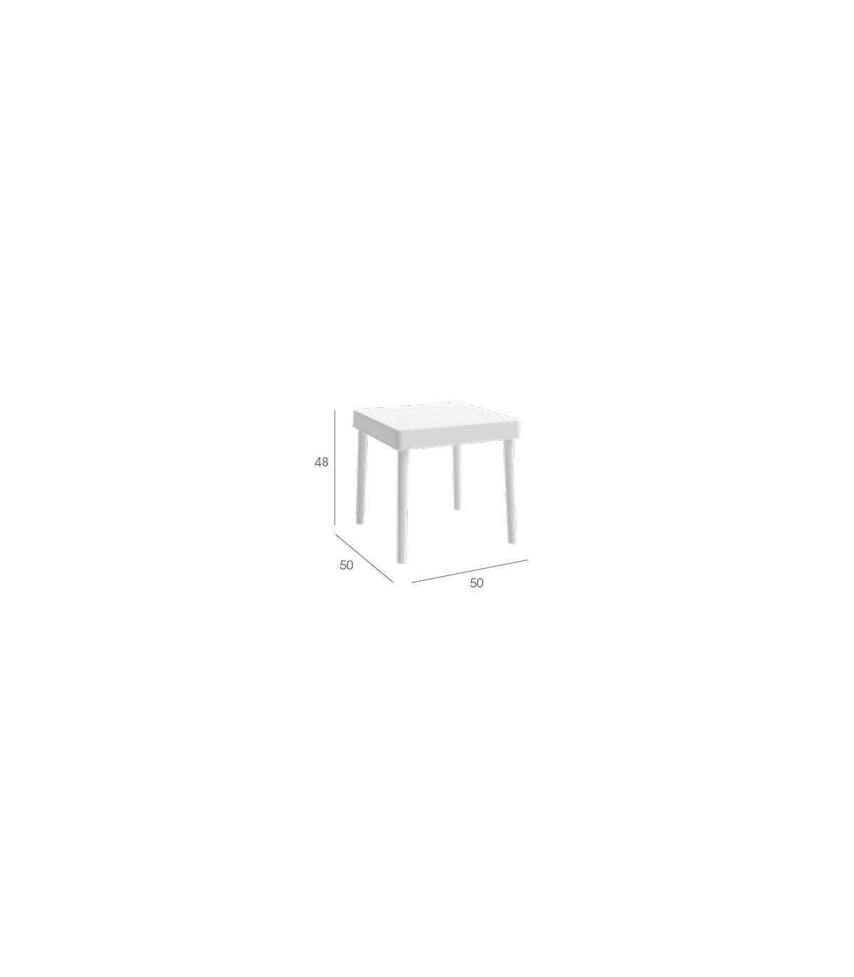 Mesas Exterior Mesa auxiliar de polipropileno Garbar Alba 50x50x48 cm (2 unidades) Garbar Alba