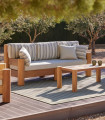 Sofá 3 plazas en madera de Iroko 200x85 cm modelo Menton