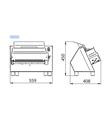 Laminadoras Laminadora de masa de pizza FIM42N 1 par de rodillos 420 mm Fimar FISTFIM42N0235M