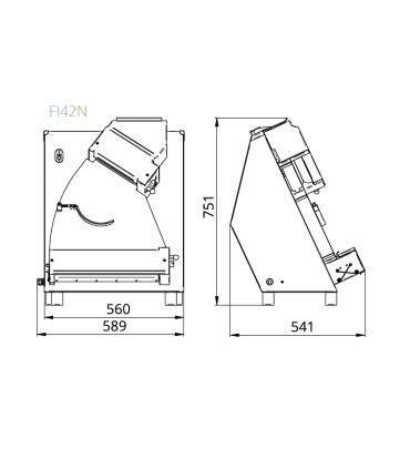 Laminadoras Laminadora de masa de pizza FI42N 2 pares de rodillos 420 mm Fimar FISTFI42N0235M