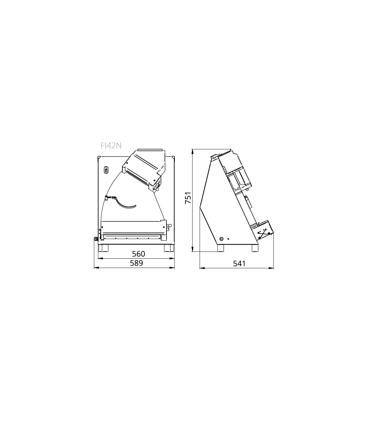 Laminadoras Laminadora de masa de pizza FI42N 2 pares de rodillos 420 mm Fimar FISTFI42N0235M
