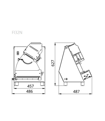 Laminadoras Laminadora de masa de pizza FI32N 2 pares de rodillos 320 mm Fimar FISTFI32N0235M