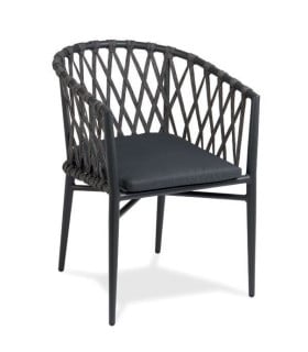 Sillas Exterior Sillón aluminio y cuerda sintética y cojín 2211 Muebles Romero 2211