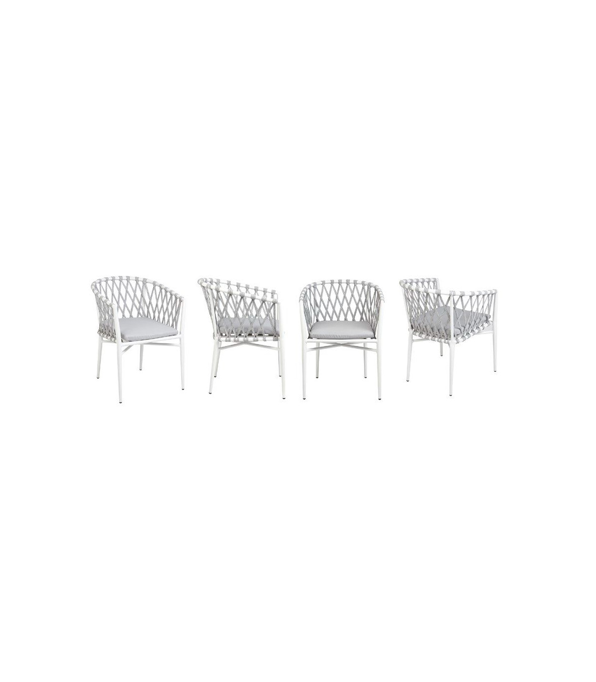 Sillas Exterior Sillón aluminio y cuerda sintética y cojín 2211 Muebles Romero 2211