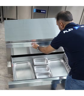 Mesas Frías Fondo 700mm Mesa Refrigerada con 2 cajones Flexdrawer 2xGN 1/1 Edenox MPG-090 H Edenox 19114601
