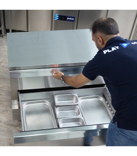 Mesas Frías Fondo 700mm Mesa Refrigerada con 2 cajones Flexdrawer 3xGN 1/1 Edenox MPG-120 H Edenox 19114602