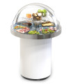 Vitrina de Buffet Refrigerada Circular con base y Bandejas de Cristal Sayl