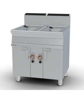 Freidoras a Gas Freidora doble cuba a Gas con mueble y filtro 13+13 litros fondo 750 Lotus F2/13-78G Lotus F2/13-78G
