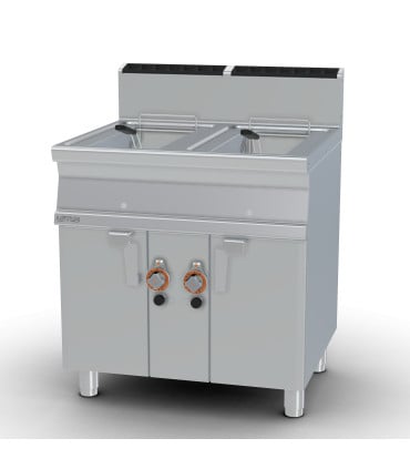 Freidoras a Gas Freidora doble cuba a Gas con mueble y filtro 13+13 litros fondo 750 Lotus F2/13-78G Lotus F2/13-78G