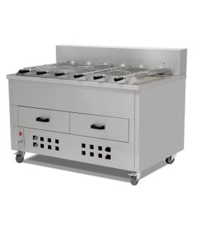 Barbacoas Churrasquero parrilla de brasa con 5 espadas y jaulas EMP5YI Empero EMP5YI