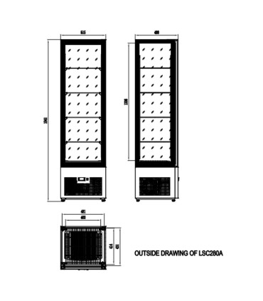 Vitrinas Verticales Vitrina refrigerada vertical 4 caras VICO-300 HC de Edenox Edenox 19114806