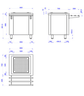 Módulos Buffet Mueble neutro dispensador de cestas de vajilla de 50x50 Edenox 19104142