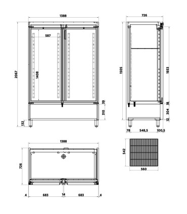 Armarios Congelación Armario para Congelados con 4 medias puertas Edenox ANS-1404 HC Edenox 19060216
