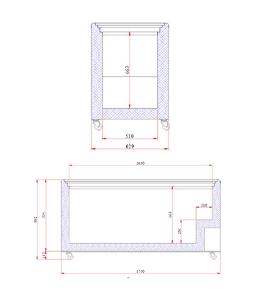 Arcones Congeladores Arcón Congelador Puertas de Cristal 1750 x 629 x 892mm Edenox NLFG-550 Edenox 19095319