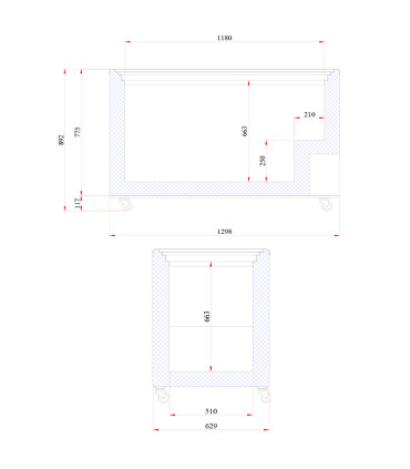 Arcones Congeladores Arcón Congelador Puertas de Cristal 1298 x 629 x 892mm Edenox NLFG-385 Edenox 19084687