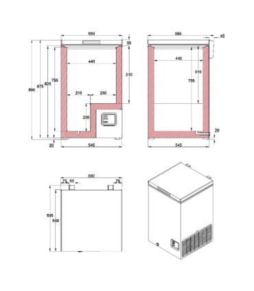 Arcones Congeladores Arcón Congelador puerta abatible Edenox 55x60 cm NLF-120 Edenox 19109874