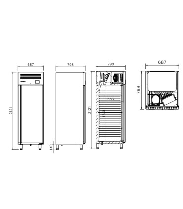 Armarios de Pastelería Armario Refrigerado de Pastelería 18 guías 60x40 Infrico AGB 701 Infrico AGB701 PAST