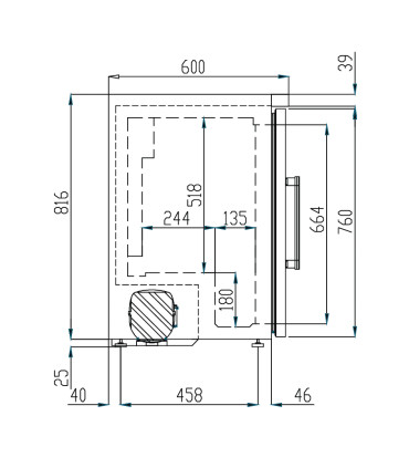 Armarios Laboratorio y Farmacia Congelador bajomostrador 600x600x830h mm para farmacia Coreco MPHC-150 Coreco MPHC-150