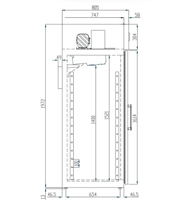 Armarios Laboratorio y Farmacia Nevera para laboratorio 2 puertas 1350x855x1995h mm Coreco MLB-1400 Coreco