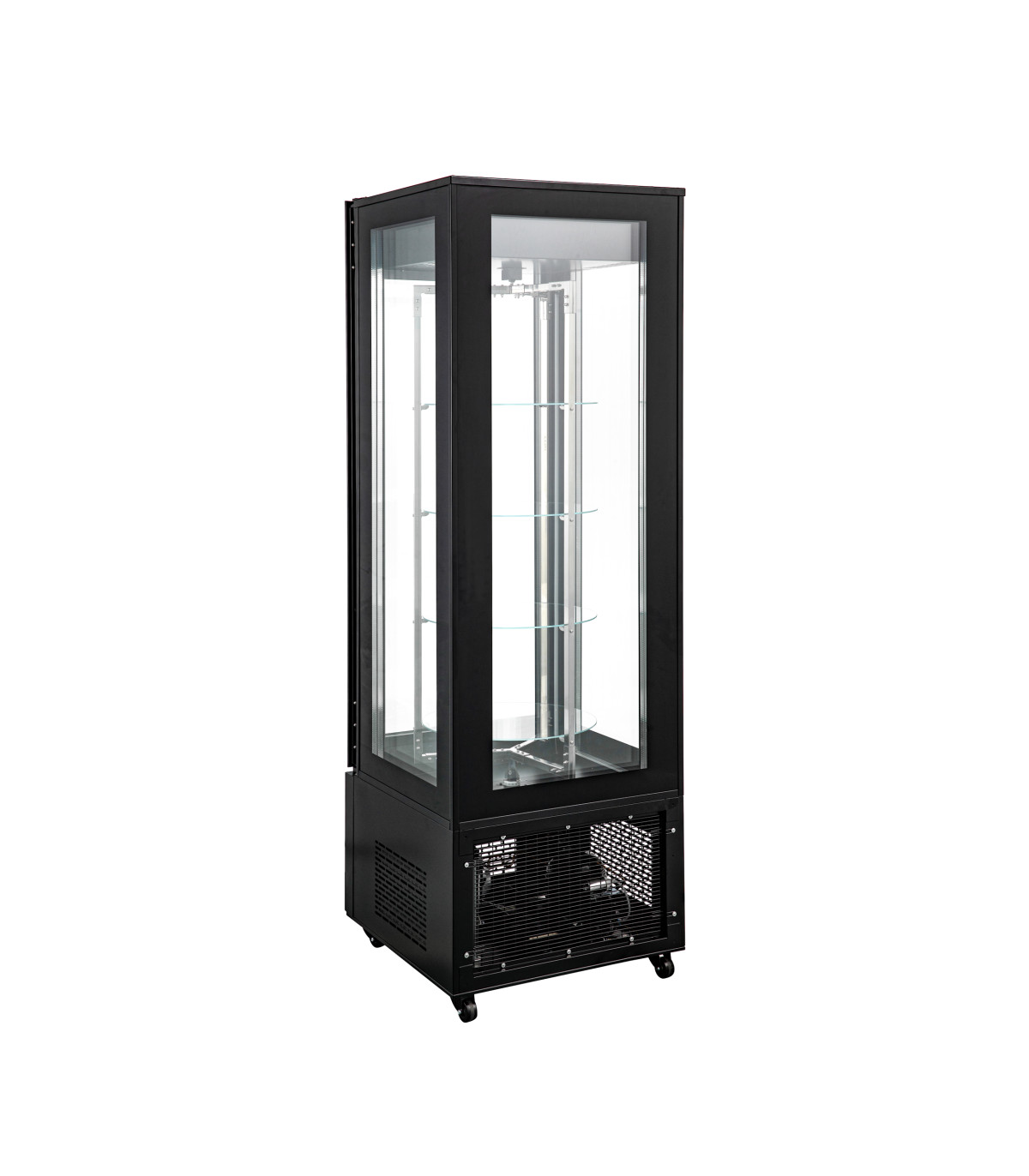 Vitrinas de Pastelería Vitrina 4 caras con estantes giratorios de cristal 650x665x2005h mm XC-440X Clima Hostelería XC-440X